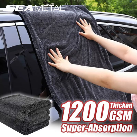 SEAMETAL Heavy-Duty Car Towel Super-Absorption Microfiber Drying Cloth Ultra-Soft Scratch-Free Car Detailing Towel