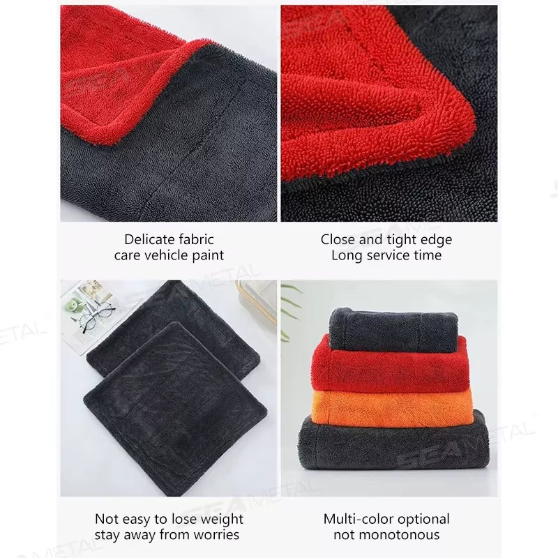 SEAMETAL Heavy-Duty Car Towel Super-Absorption Microfiber Drying Cloth Ultra-Soft Scratch-Free Car Detailing Towel